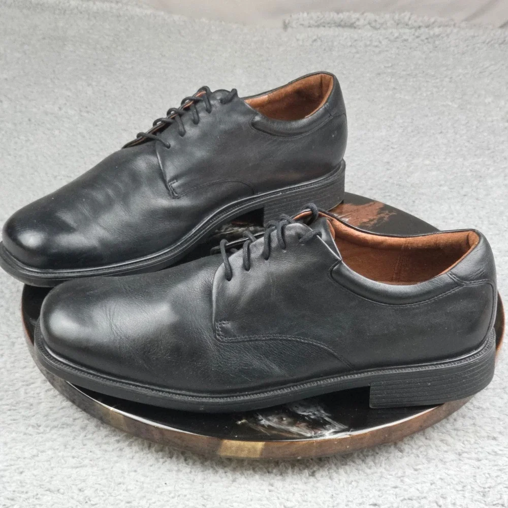Rockport Mens Leather Black‎ Oxford Dress Shoes Lace Up Size 13M